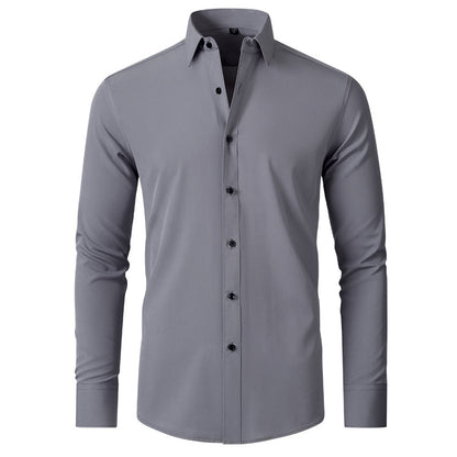 Benjamin | Camisa de Negocios Clásica Slim Fit Elástica de Manga Larga
