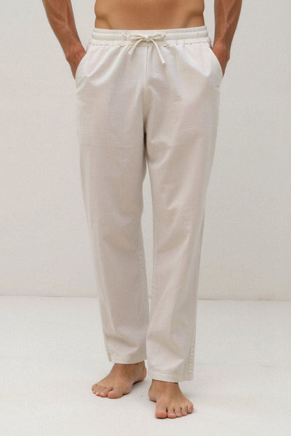 Luca | Pantalones de chándal blancos para hombre con cordón