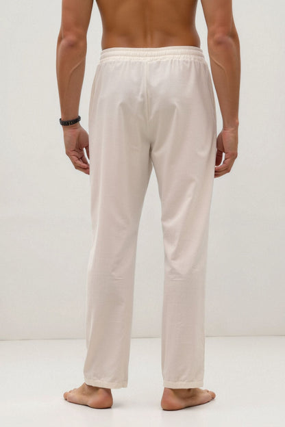 Luca | Pantalones de chándal blancos para hombre con cordón
