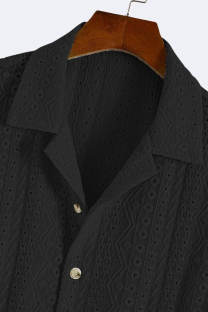 Camisa de ganchillo ligera con manga corta