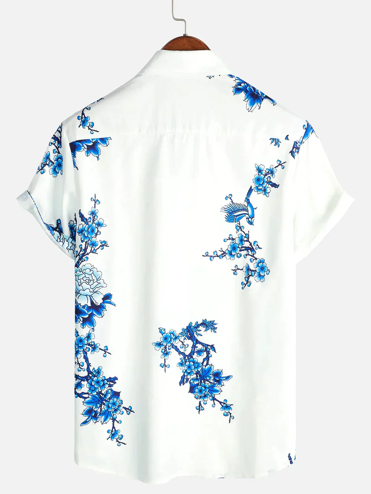 Jackson | Camisa de verano blanca con estampado floral de manga corta