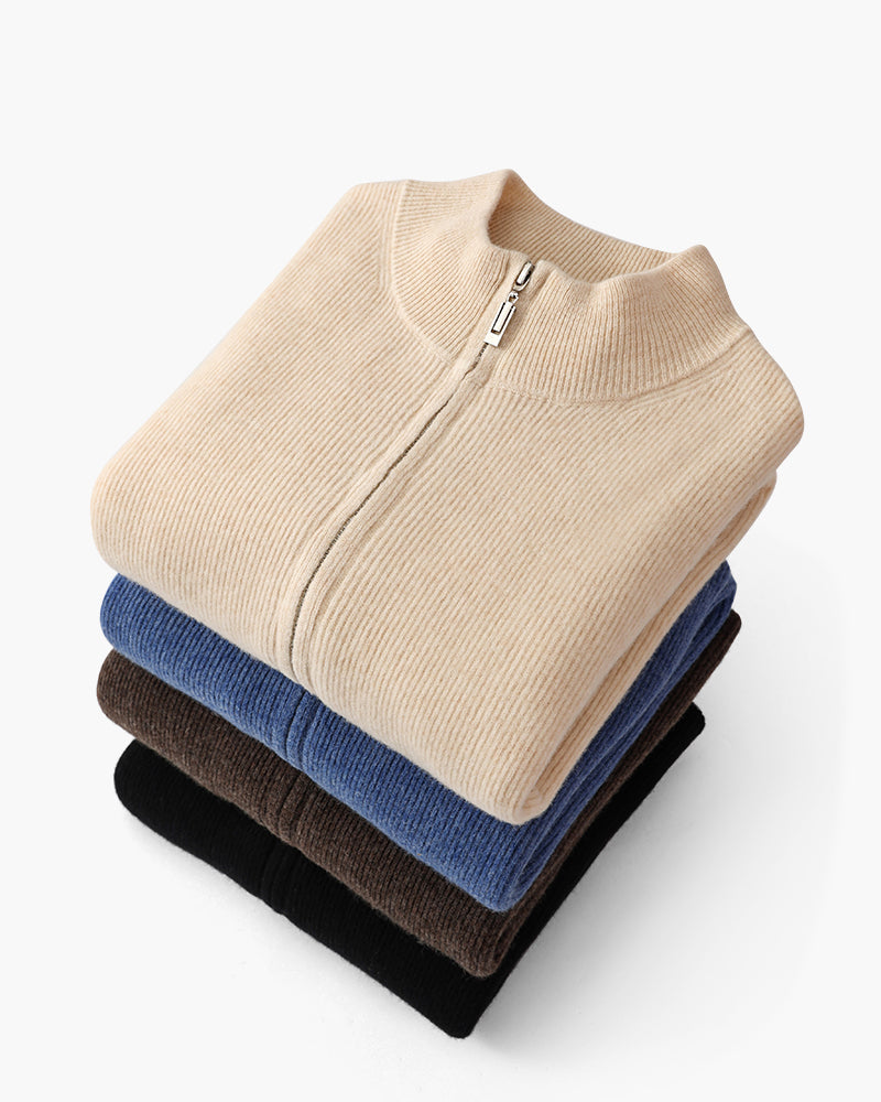 Wesley | Chaqueta de punto con cremallera de cachemira para hombres