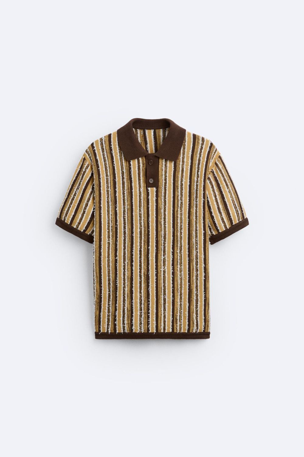 Camiseta polo de punto retro con estampado a rayas