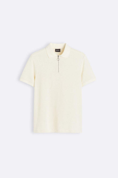 Camisa polo de punto moderna con cremallera