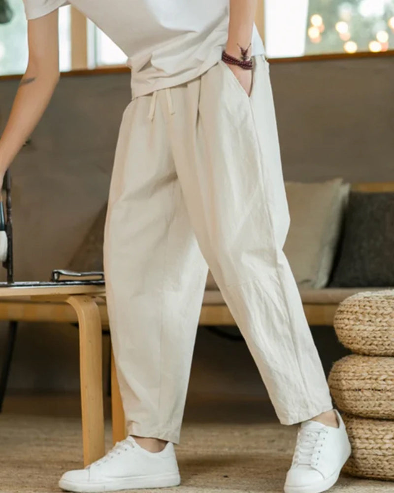 Jeremiah | Pantalones de verano con pliegues y corte relajado
