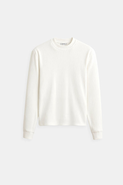 Luca | Camiseta de manga larga de canalé para hombres – Minimalista y versátil