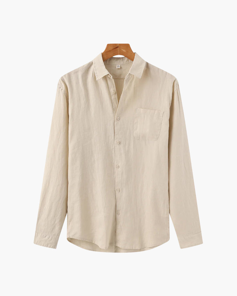 Kai | Camisa de lino de manga larga ligera para hombres en verano