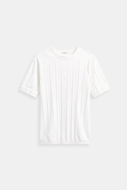 Camiseta de Rayas Clásica Pesada O-Cuello Old Money