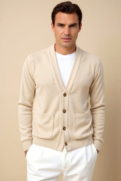 Gianni – Chaqueta de punto clásica para hombres en beige