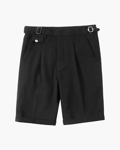 Parker | Pantalones cortos plisados a medida con hebillas laterales ajustables