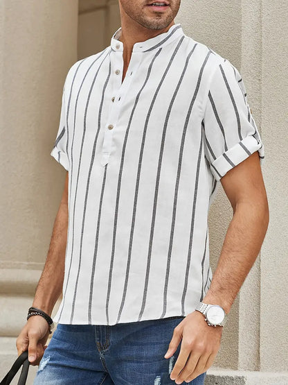 Samuel | Camisa de verano de manga corta con patrón de rayas
