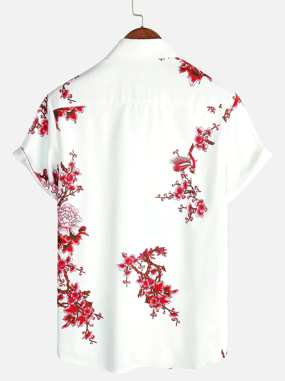 Jackson | Camisa de verano blanca con estampado floral de manga corta