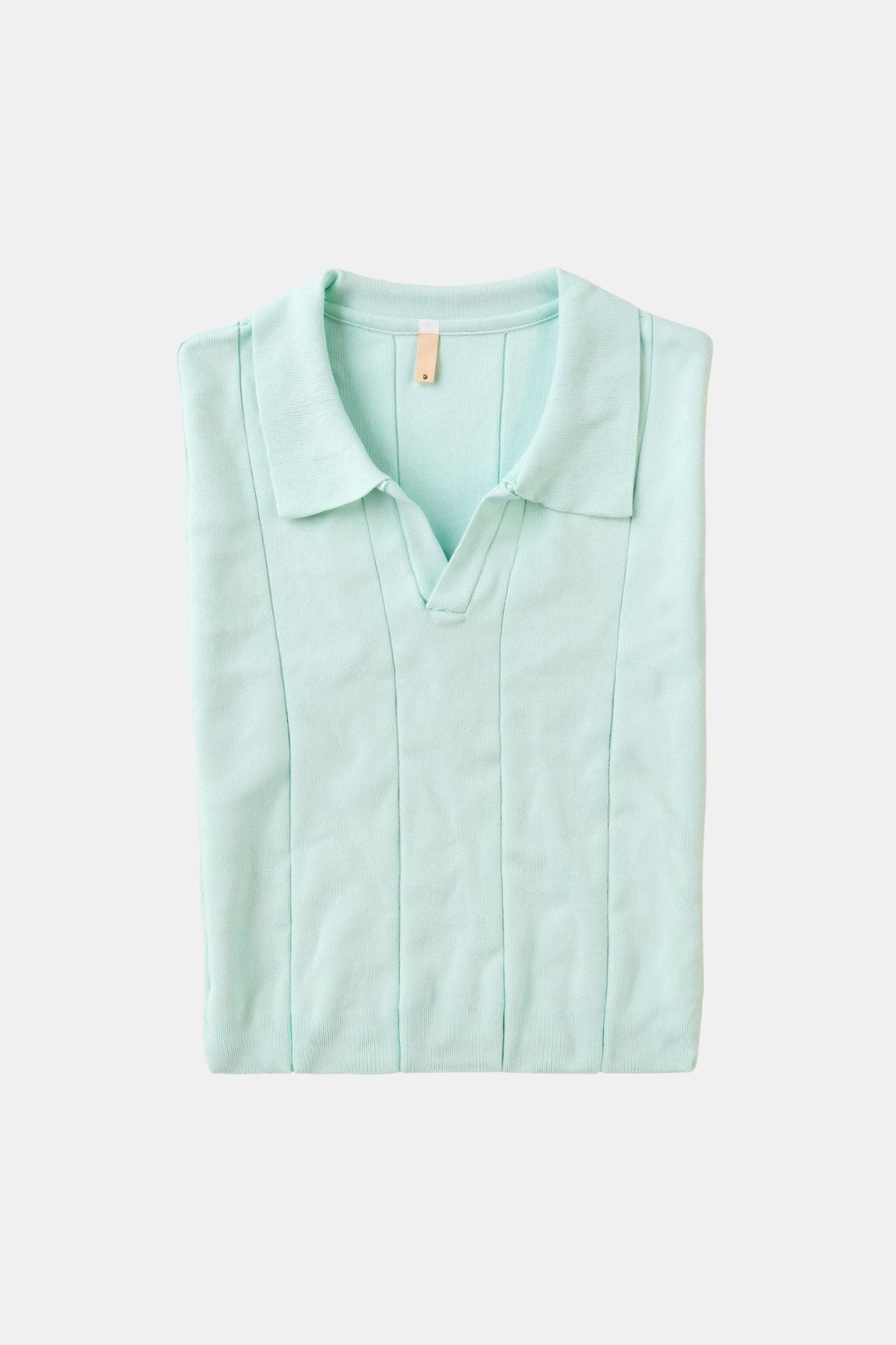 Poloshirt de punto retro en verde menta