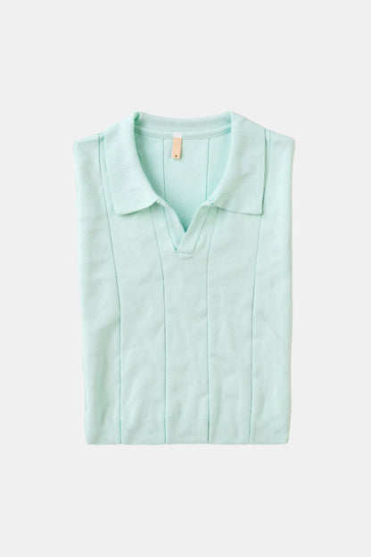 Poloshirt de punto retro en verde menta