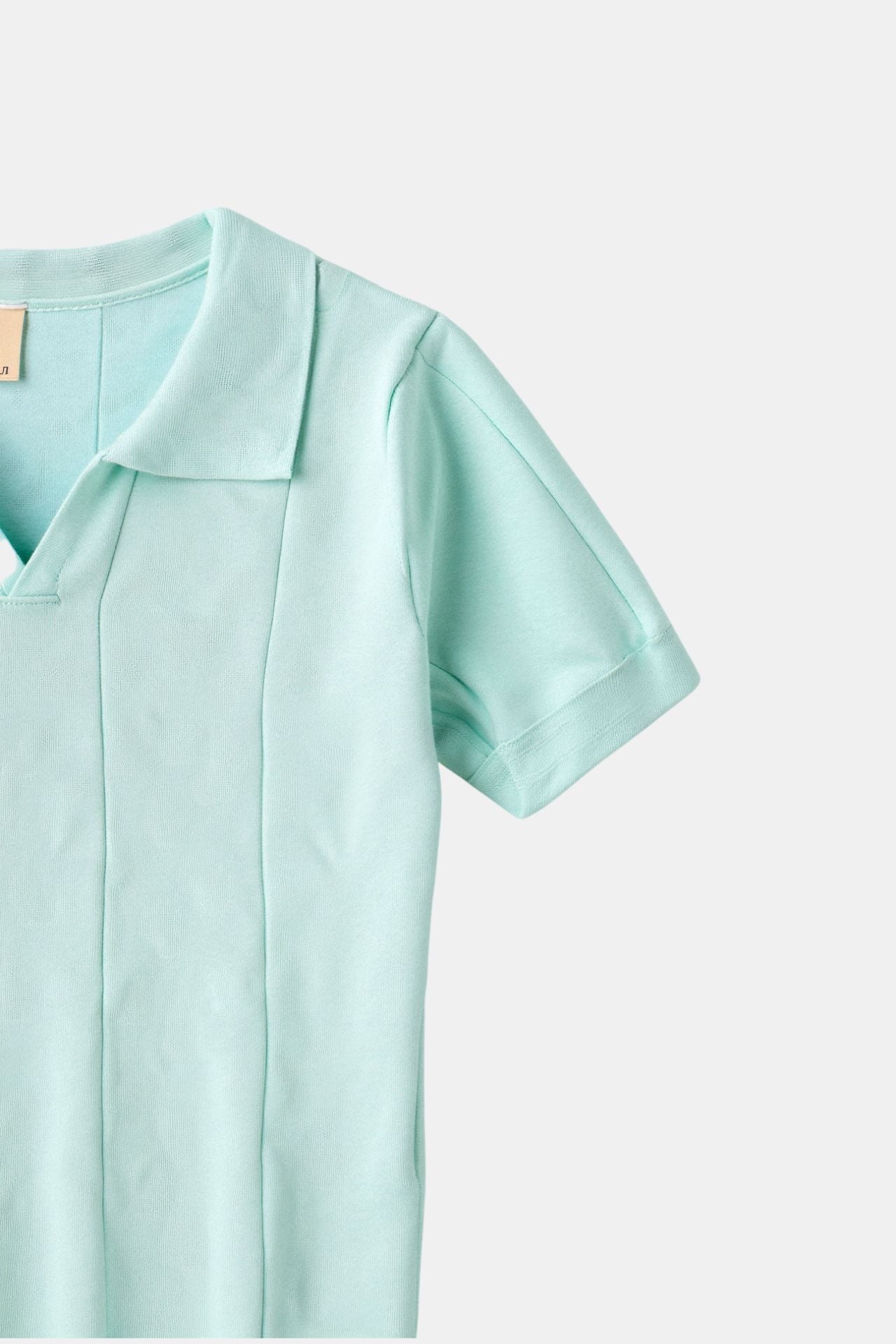 Poloshirt de punto retro en verde menta