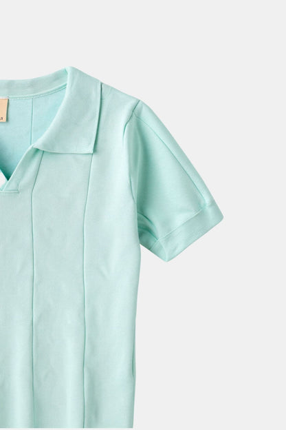 Poloshirt de punto retro en verde menta