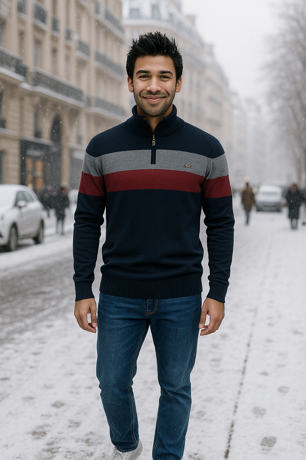 LENNOX – Warmer knitted jumper with zip for winter