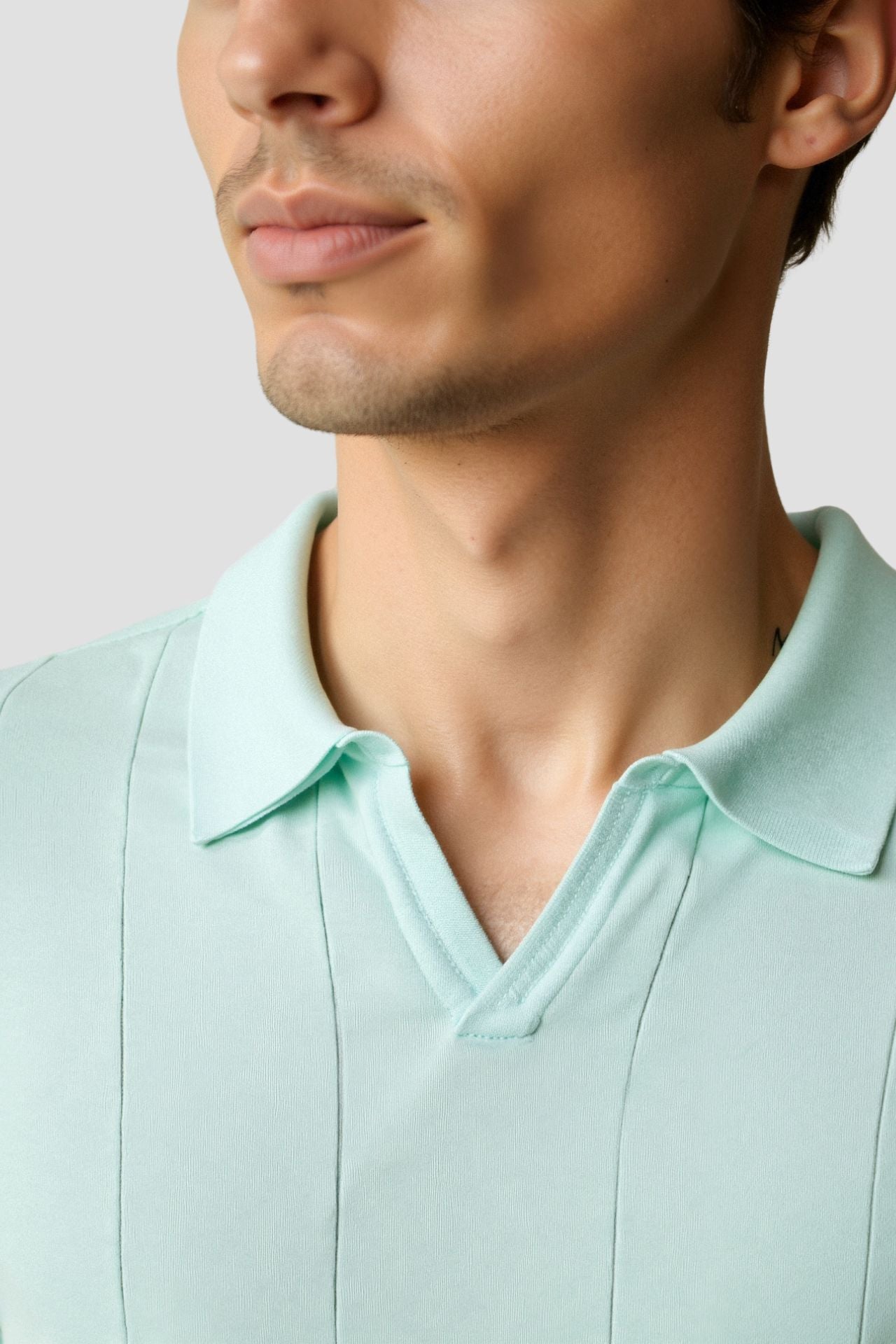 Poloshirt de punto retro en verde menta