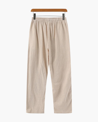 Jose | Pantalón de lino de corte holgado para el verano con cordón