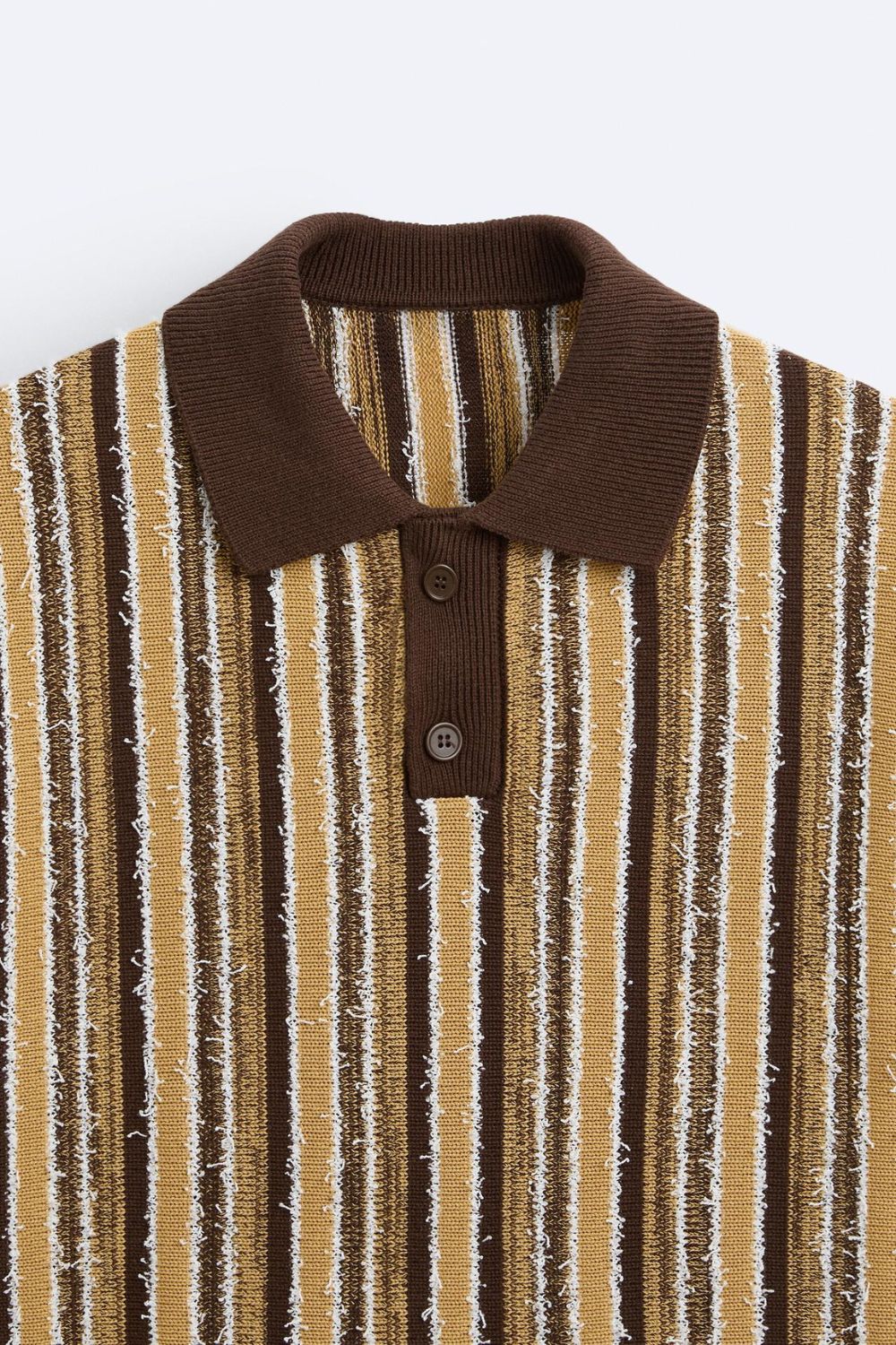 Camiseta polo de punto retro con estampado a rayas