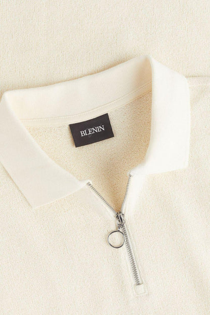Camisa polo de punto moderna con cremallera