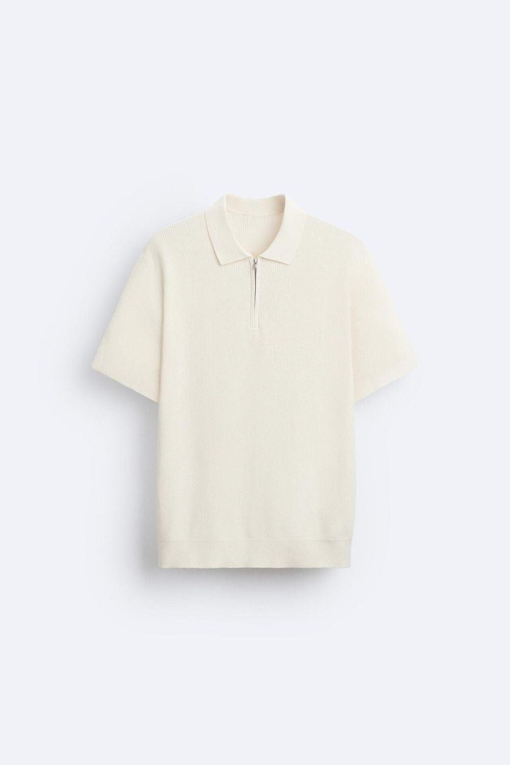 Elegante polo de punto con cremallera