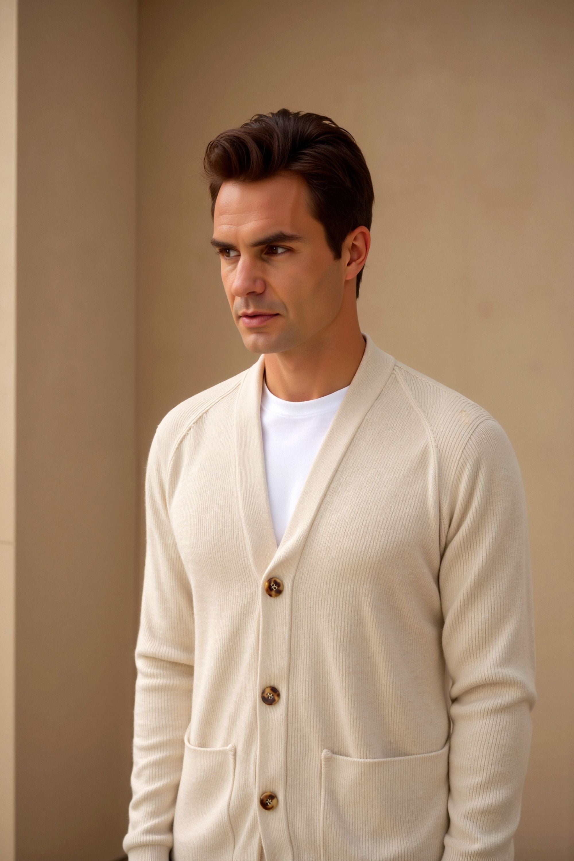 Gianni – Chaqueta de punto clásica para hombres en beige