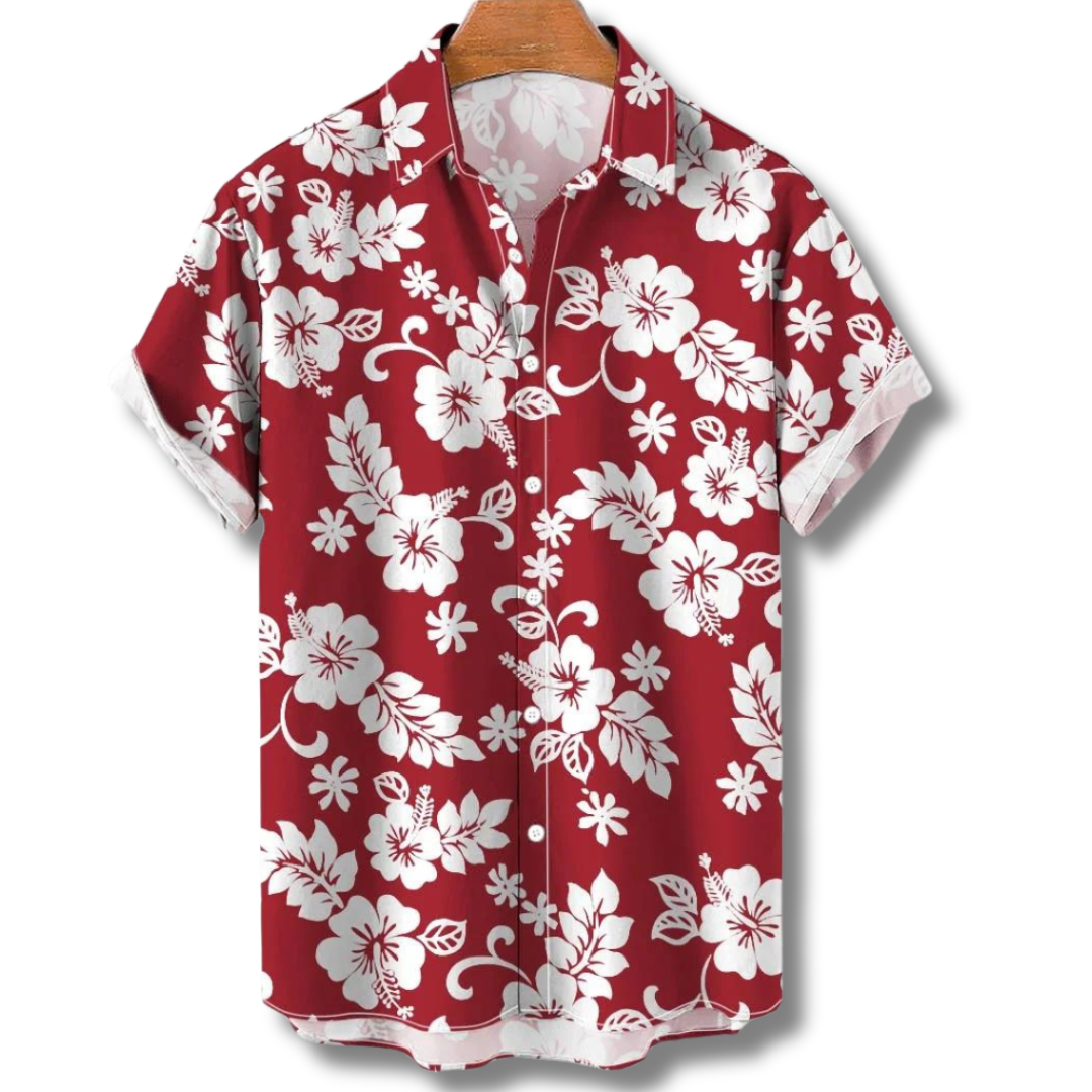 Michael | Camisa de manga corta hawaiana con estampado floral
