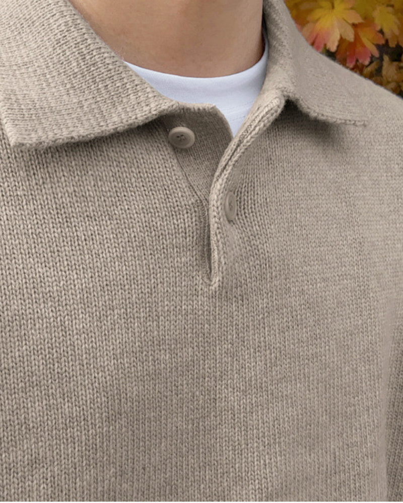 Andrew | Suéter de punto para hombre de lana con cuello tipo polo