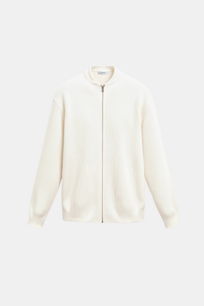 Elegante Chaqueta de Punto Minimalista con Cremallera | Estilo y Comodidad Unificados