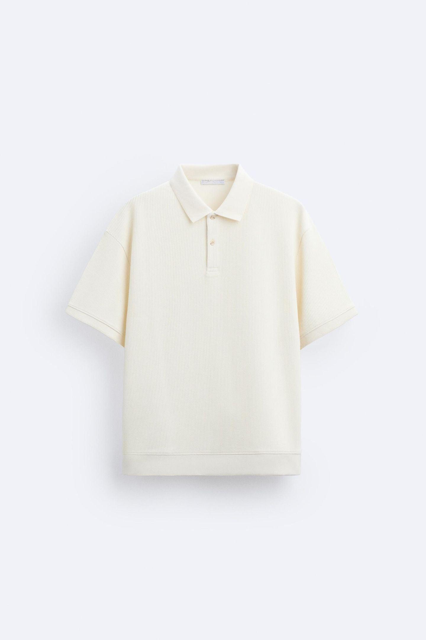 Camiseta Polo de Manga Corta en Crema – Minimalista y Cómoda
