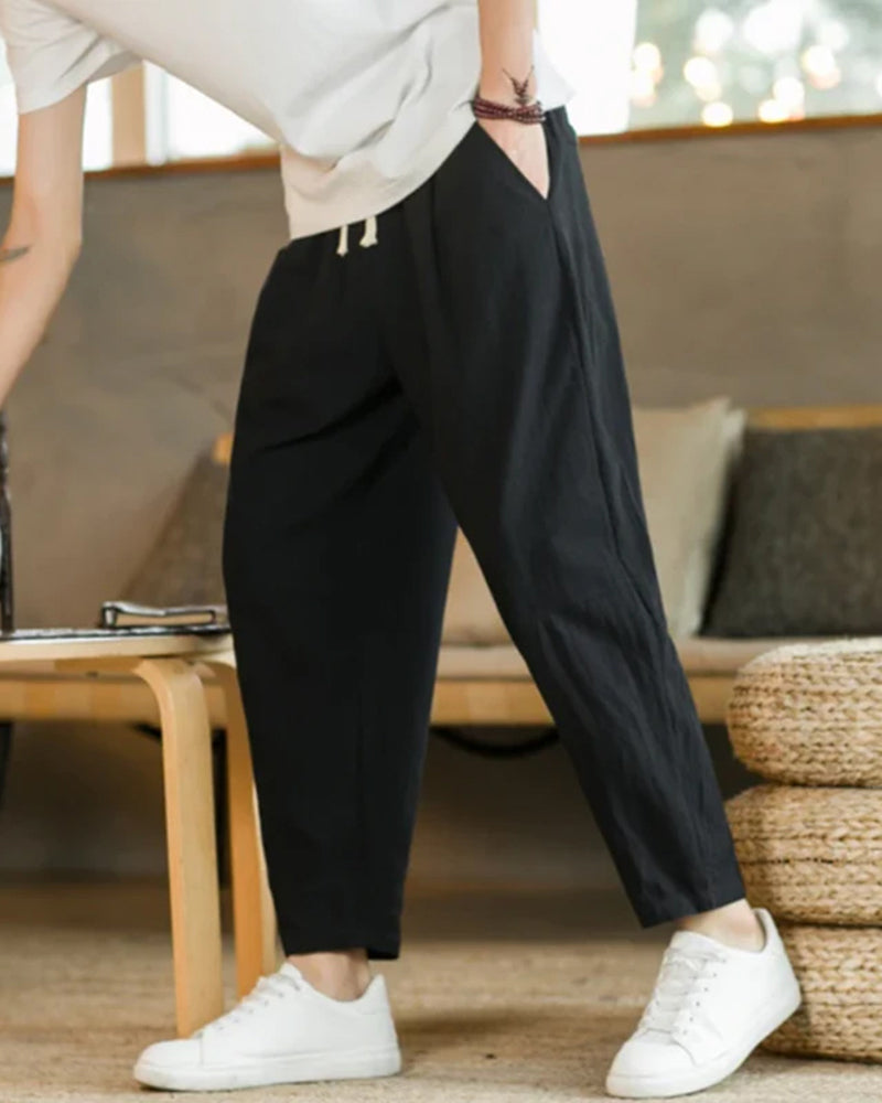 Jeremiah | Pantalones de verano con pliegues y corte relajado
