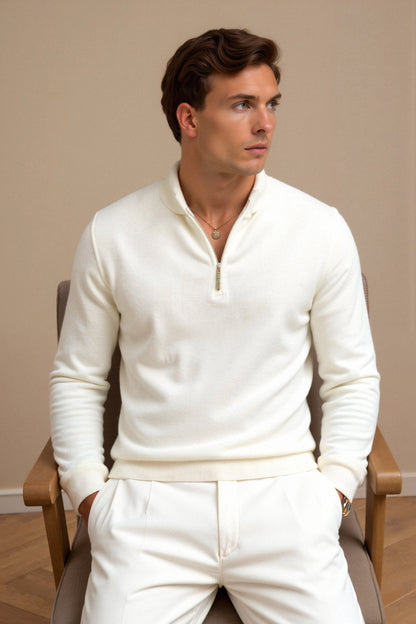 Sudadera minimalista con cuello de cremallera