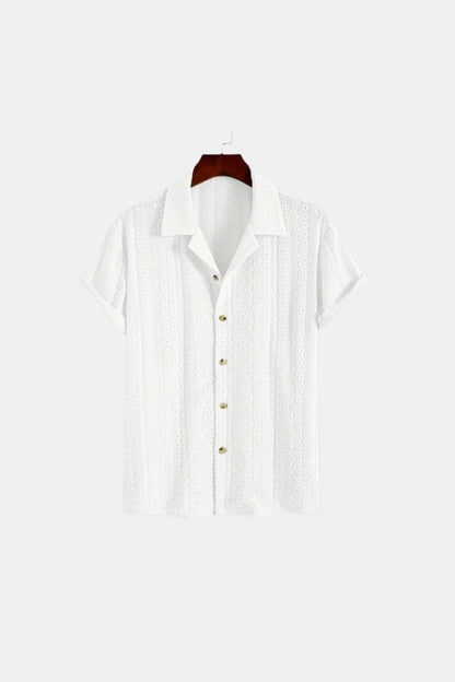 Camisa de ganchillo ligera con manga corta