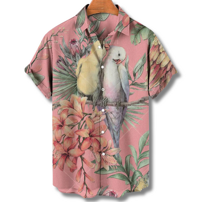 Michael | Camisa de manga corta hawaiana con estampado floral