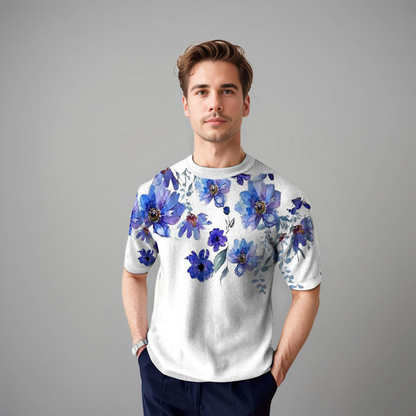 Damiano | Camiseta de manga corta floral para hombres