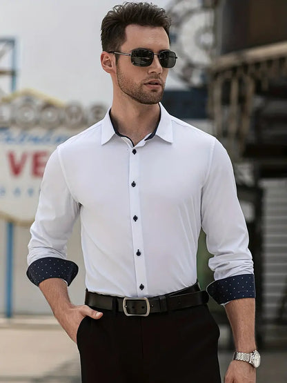 Alexander | Camisa de negocios elegante con detalles en contraste