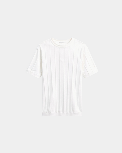 Camiseta de punto para hombre con estructura de canalé vertical – Prenda ligera para el verano