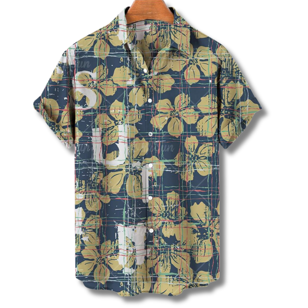 Michael | Camisa de manga corta hawaiana con estampado floral