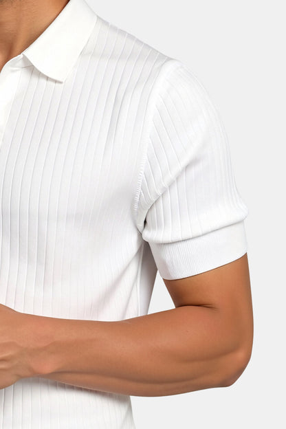 Camiseta polo de hombre de canalé con mangas cortas – Elegante y Atemporal