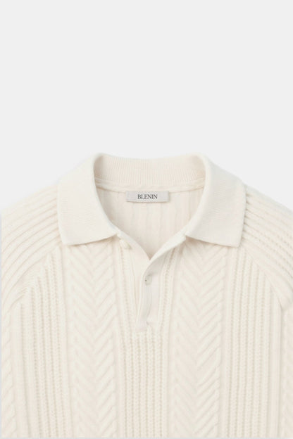 Suéter de punto clásico con cuello polo