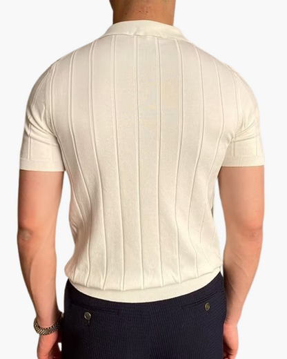 Ian | Camiseta polo de punto slim fit para hombres, estilo business casual con patrón acanalado