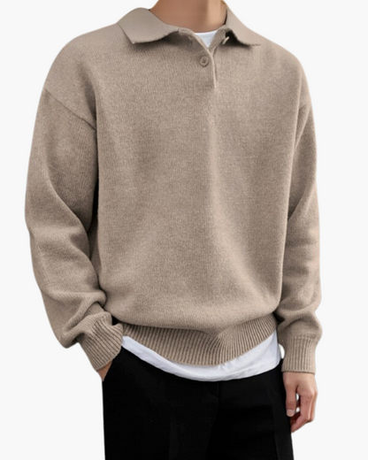 Andrew | Suéter de punto para hombre de lana con cuello tipo polo