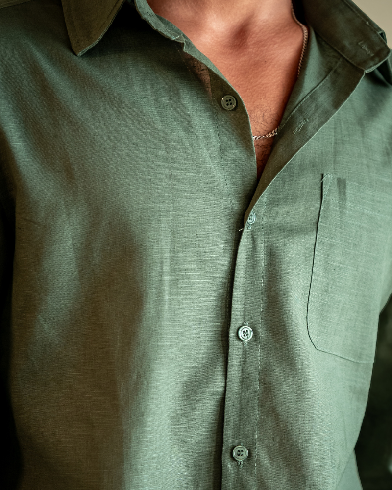 Christopher | Camisa de Manga Larga & Pantalón Conjunto de Lino para Hombre