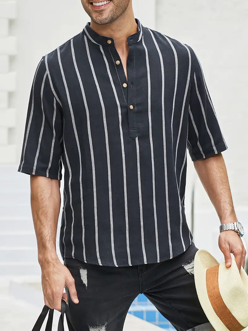 Samuel | Camisa de verano de manga corta con patrón de rayas