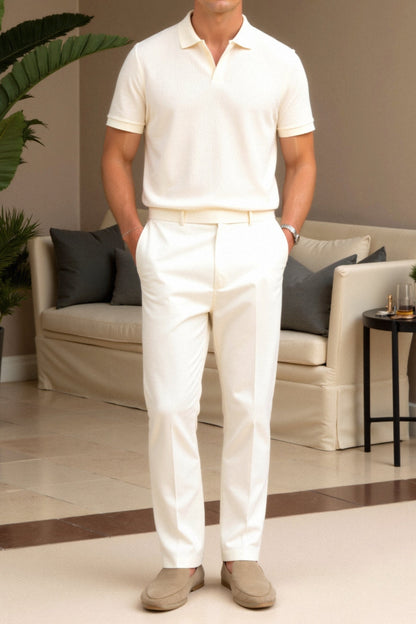 Camisa Polo para Hombre en Beige – Elegante y Atemporal