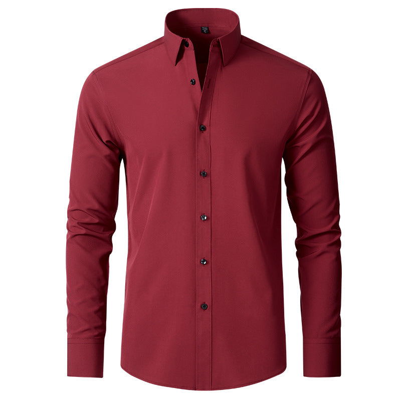 Benjamin | Camisa de Negocios Clásica Slim Fit Elástica de Manga Larga