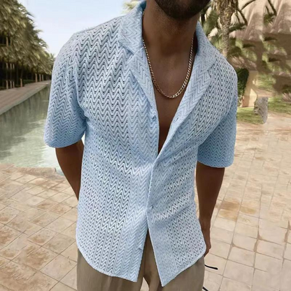 Luca | Camisa de punto abierta con vibras retro y un toque moderno