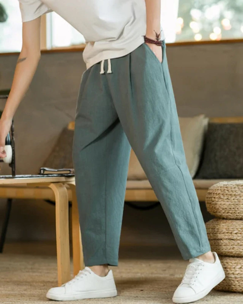 Jeremiah | Pantalones de verano con pliegues y corte relajado