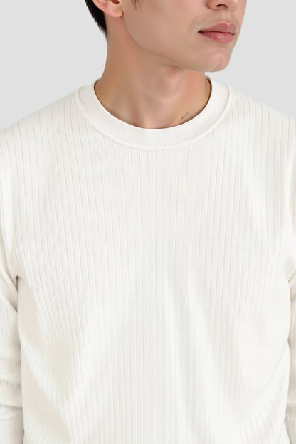 Luca | Camiseta de manga larga de canalé para hombres – Minimalista y versátil